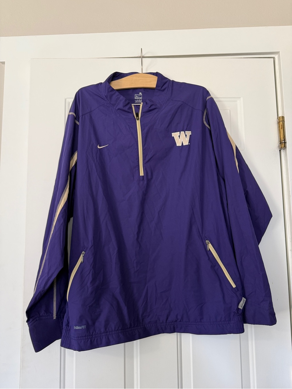 NikeFIT Storm 90s UW Huskies Nike Team 1/4 Zip Pullover Windbreaker Jacket Mens